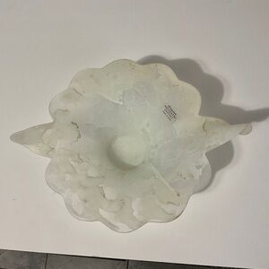 CREAZIONI SILVESTRI Cristall Frosted Glass Dish Bowl ITALY